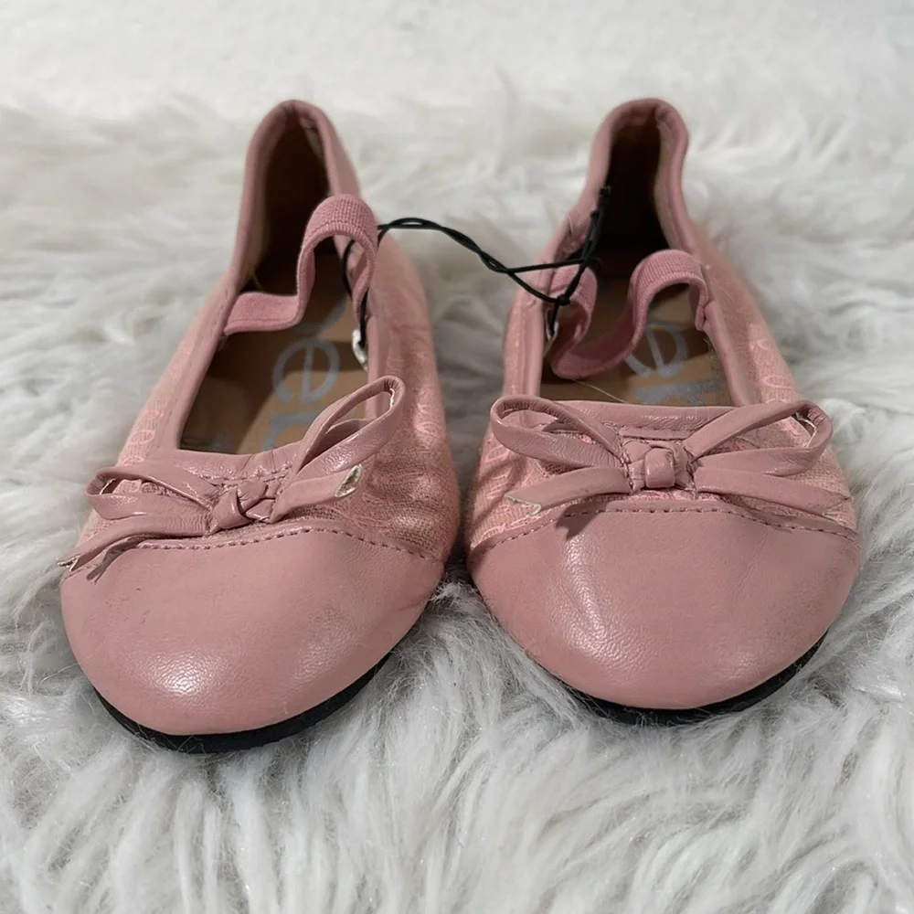 BEBE Girls Ballerina Flats Pink Slip On Shoes Size 8 New